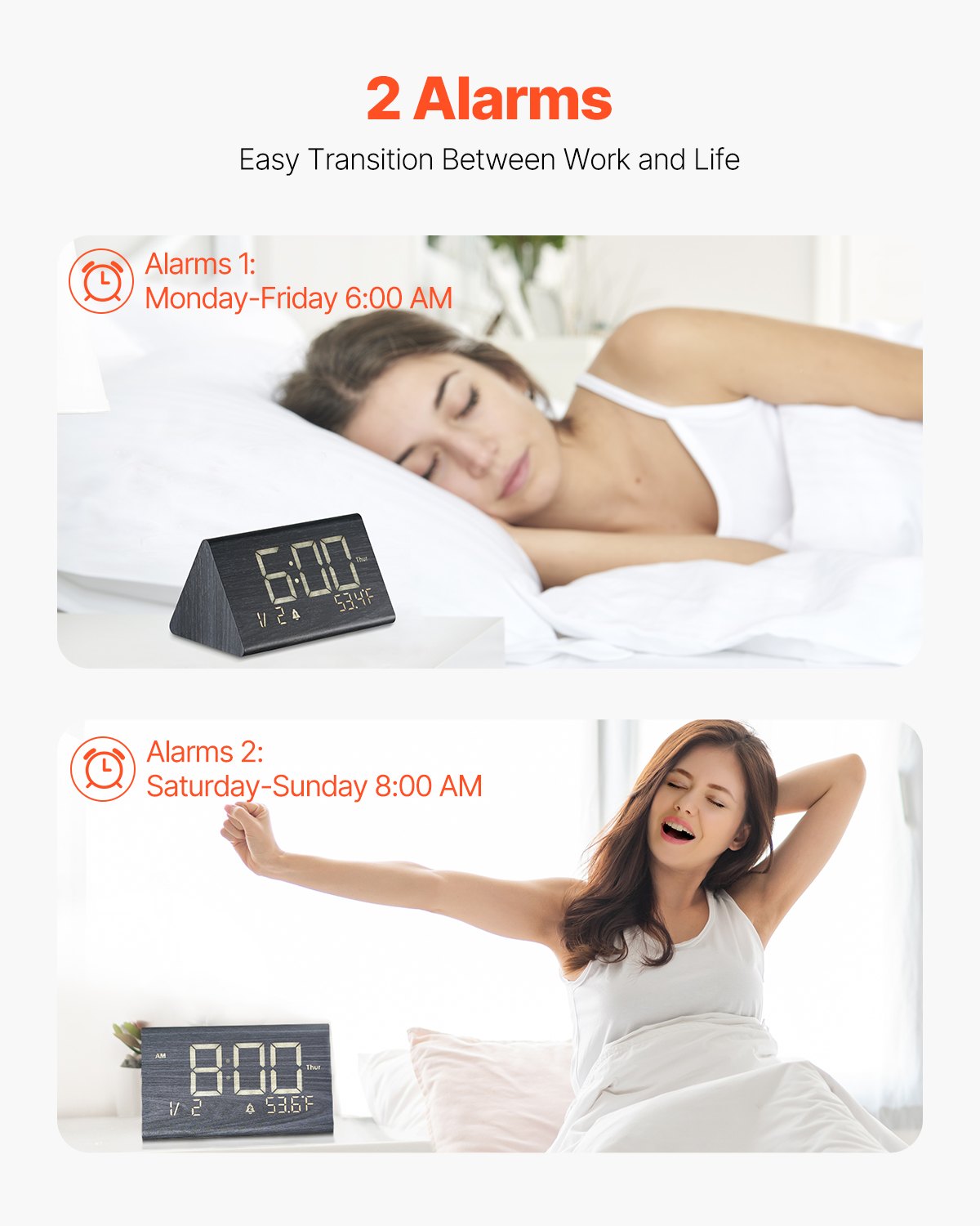 Aura Wooden Alarm Clock