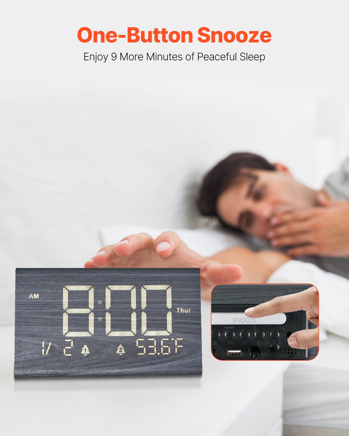 Aura Wooden Alarm Clock